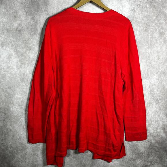 Talbots Cardigan Sweater Womens Size 3X Red Knit Long Sleeves Open Front Casual - Picture 5 of 9